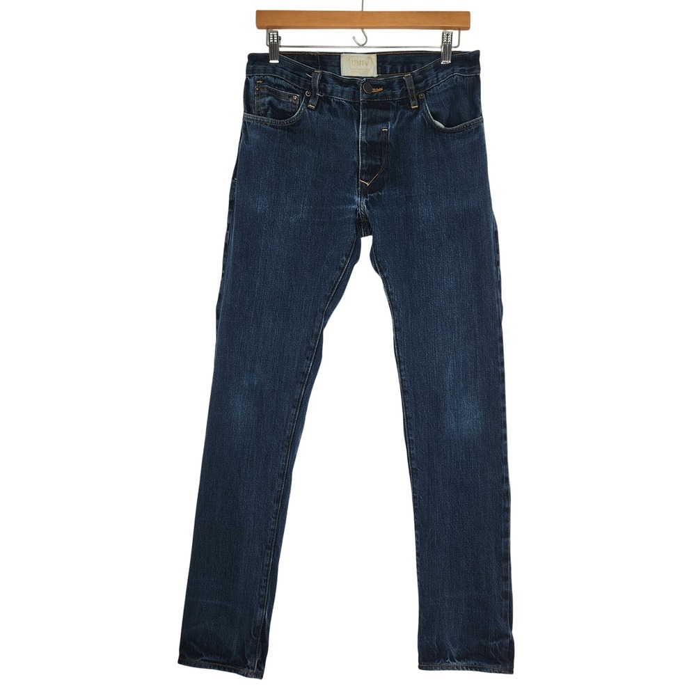 UNIV California Selvedge Raw Denim Jeans Mens‎ 32 Dark Wash Button Fly USA Made